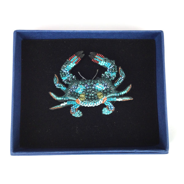 Ornate Blue Crab Pin by Trovelore - Image 2